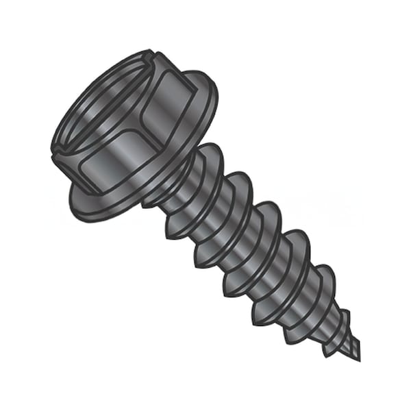 Usa Industrials Self-Drilling Screw, #10-12 x 3/4", Black Oxide Steel Flange Hex Head Slotted Drive BULK-SCRW-14780 - main